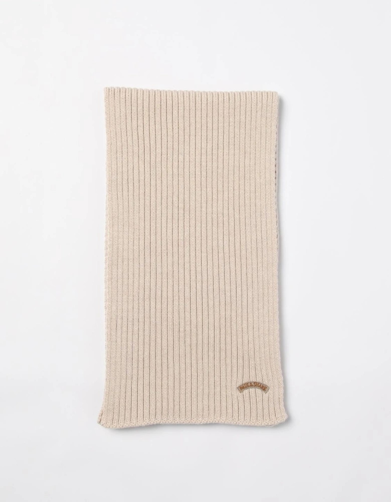 Ribbed Knit Wool Scarf