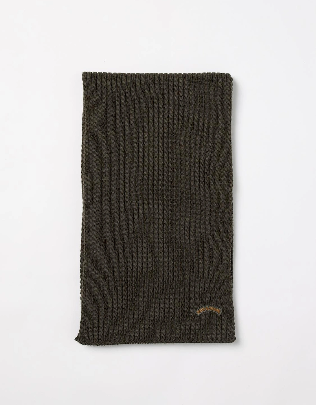 Ribbed Knit Wool Scarf