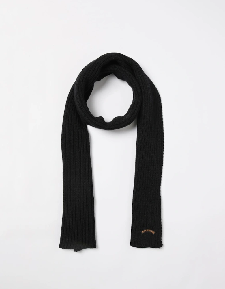Ribbed Knit Wool Scarf