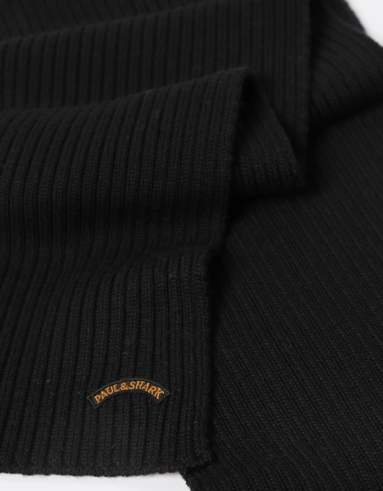 Ribbed Knit Wool Scarf