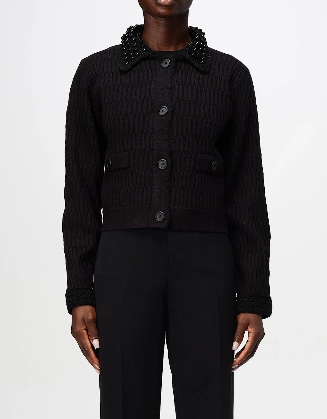 Cropped Cardigan Beaded Collar, 5 of 4