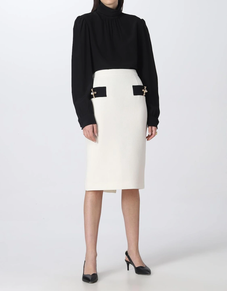Pencil Skirt with Gold Accents