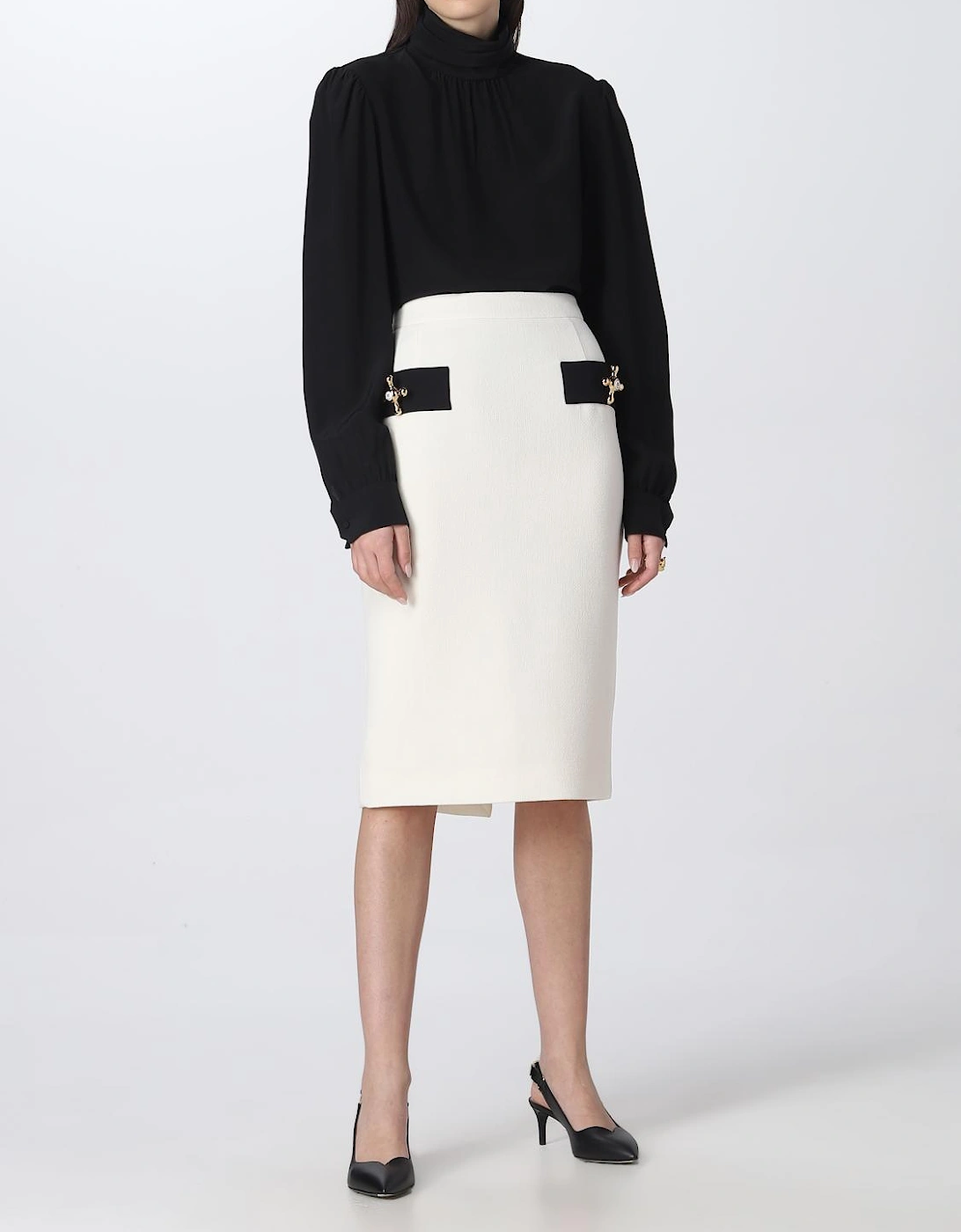 Pencil Skirt with Gold Accents