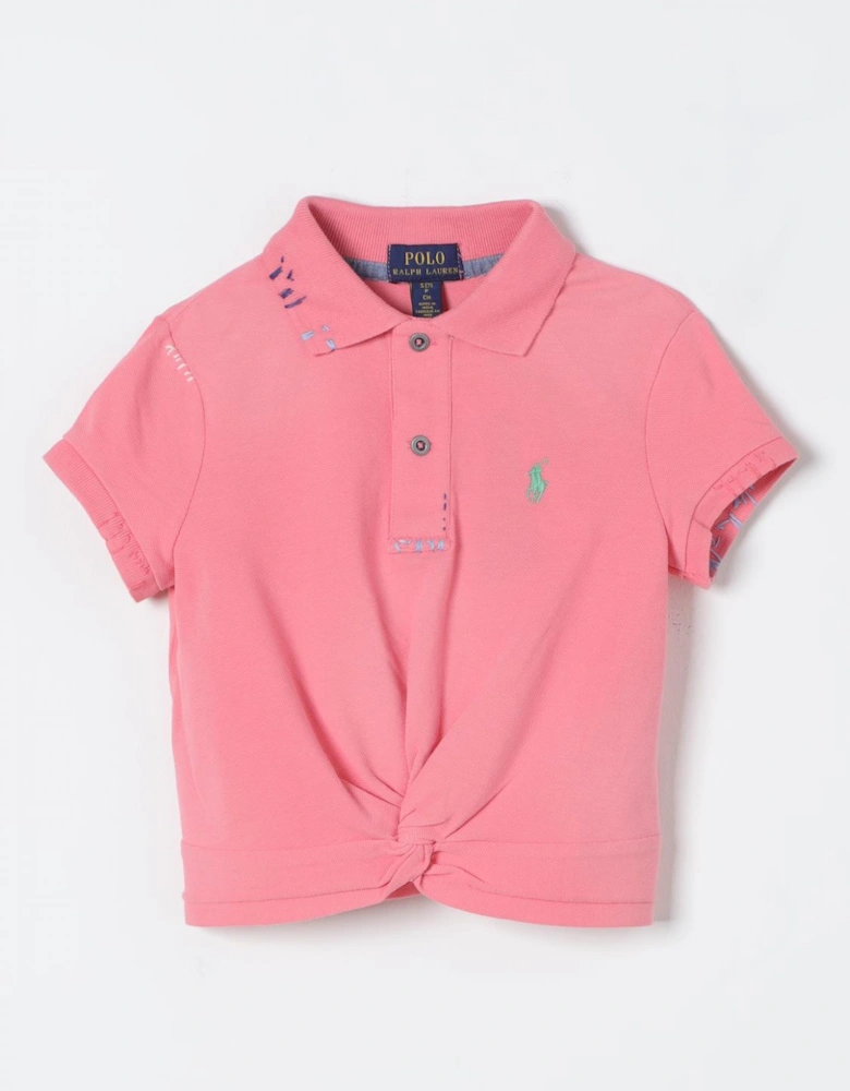 Knotted Hem Polo Shirt