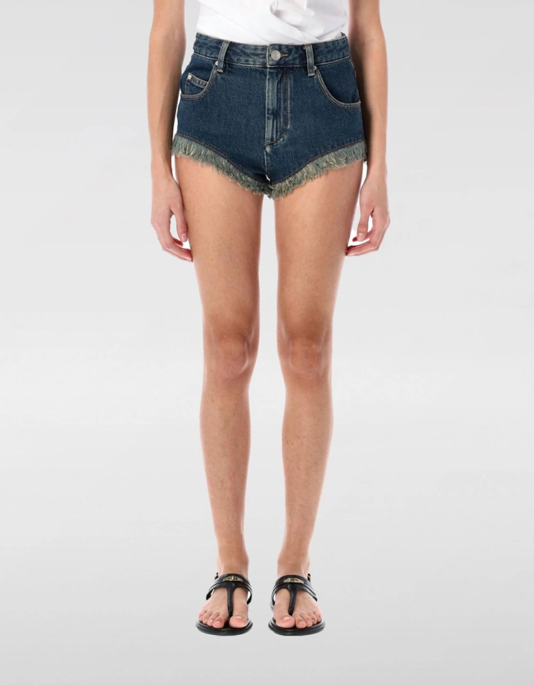 Denim Shorts Frayed Hem