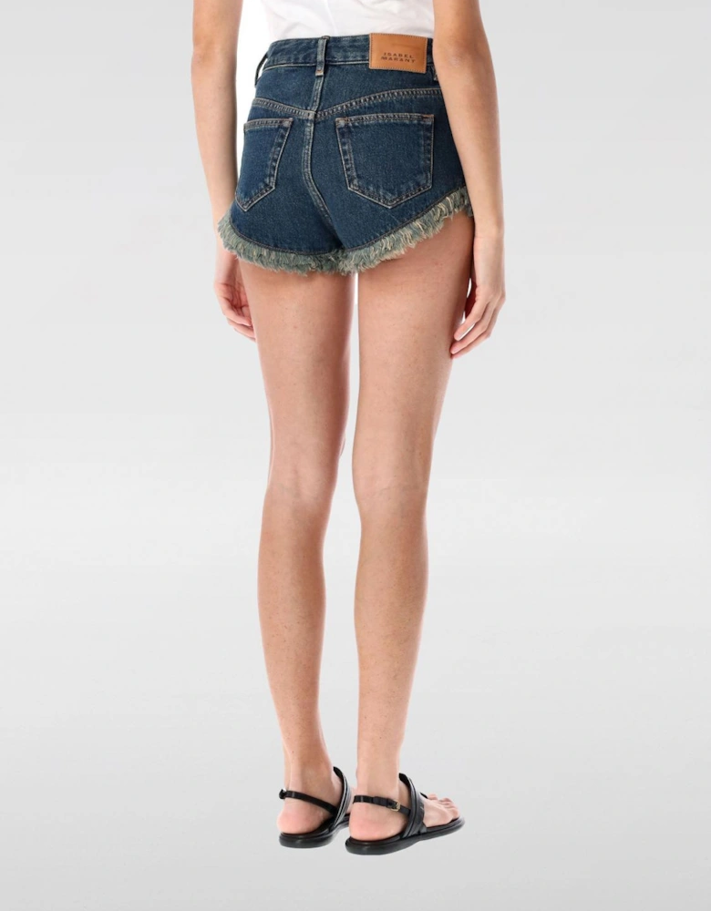 Denim Shorts Frayed Hem