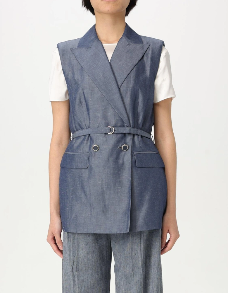 Linen Sleeveless Blazer Vest