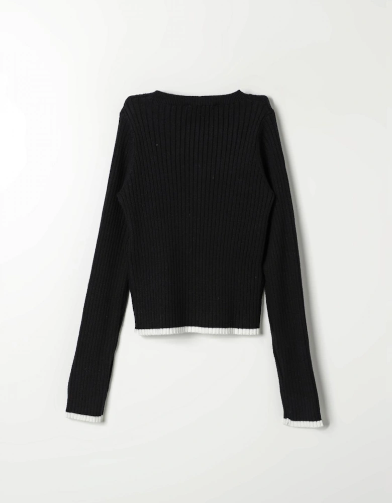 Ribbed Knit Pullover Sweater