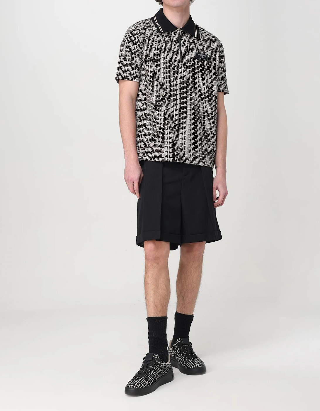 Geometric Print Polo Shirt