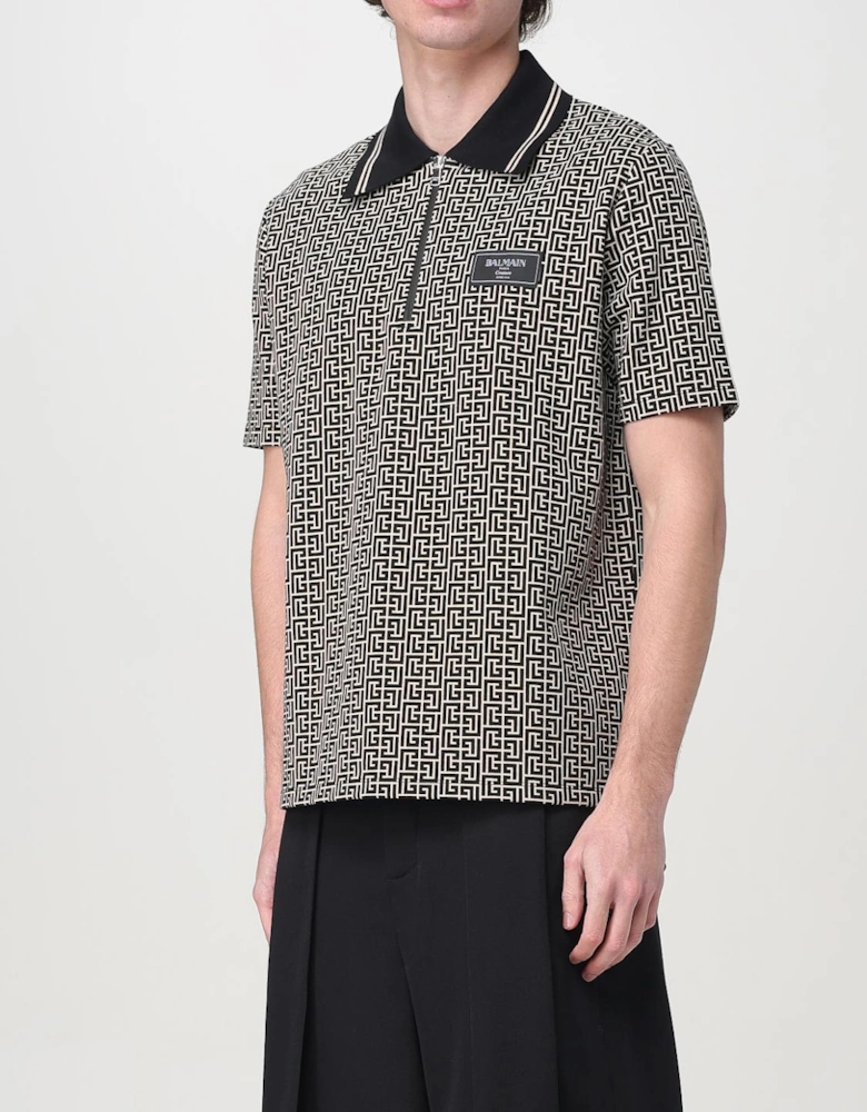 Geometric Print Polo Shirt
