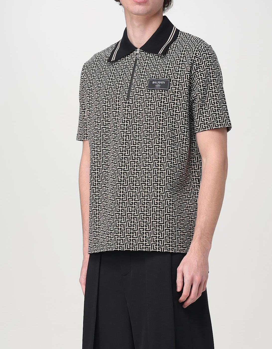 Geometric Print Polo Shirt