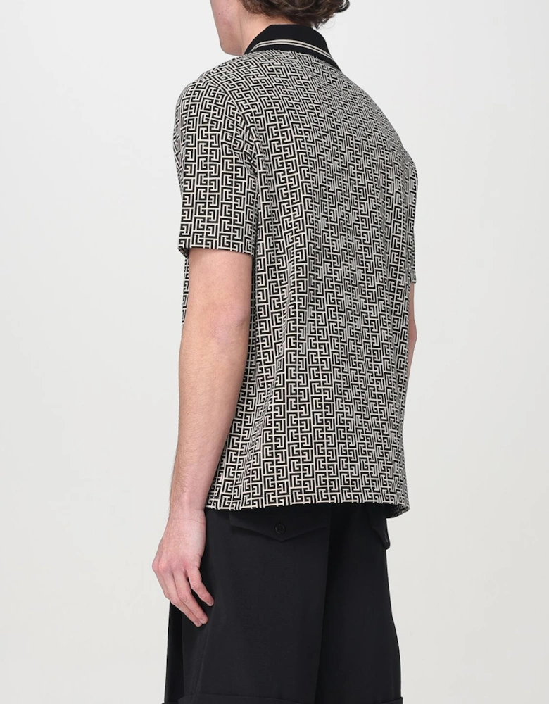 Geometric Print Polo Shirt