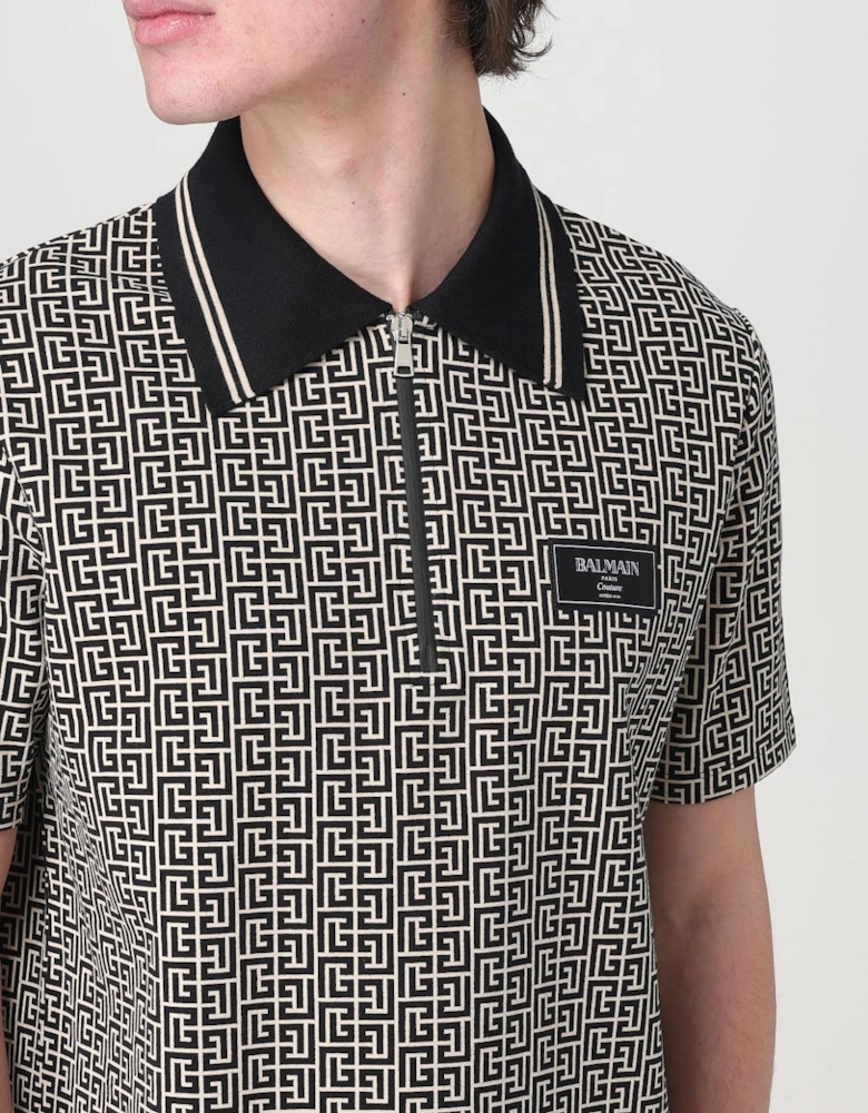 Geometric Print Polo Shirt