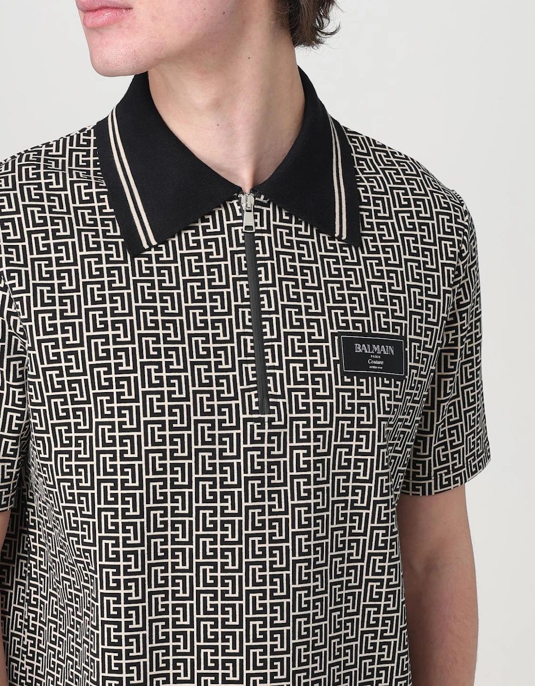 Geometric Print Polo Shirt