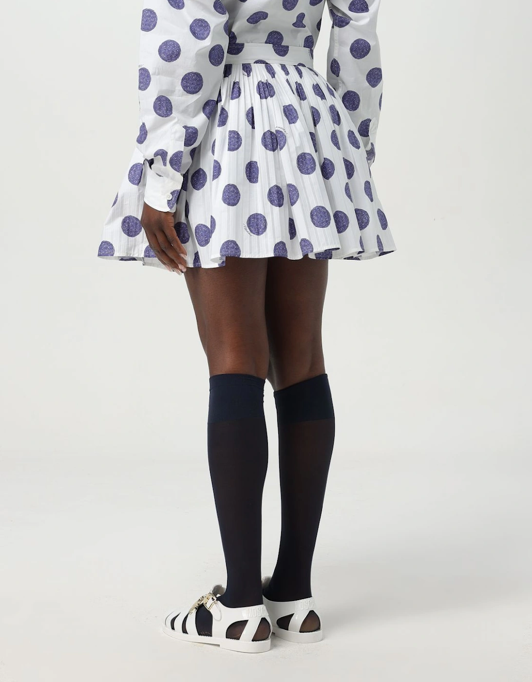 Polka Dot Pleated Mini Skirt