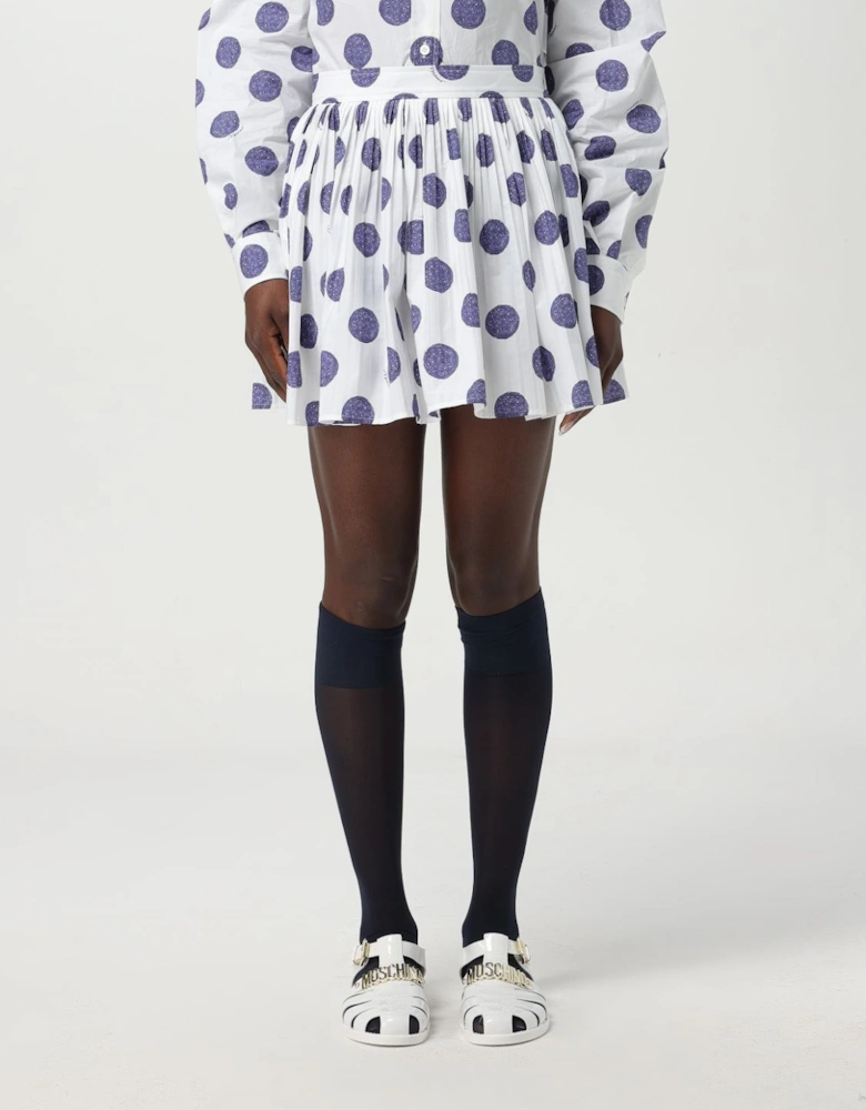 Polka Dot Pleated Mini Skirt