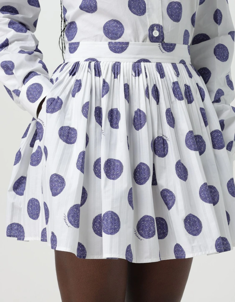 Polka Dot Pleated Mini Skirt