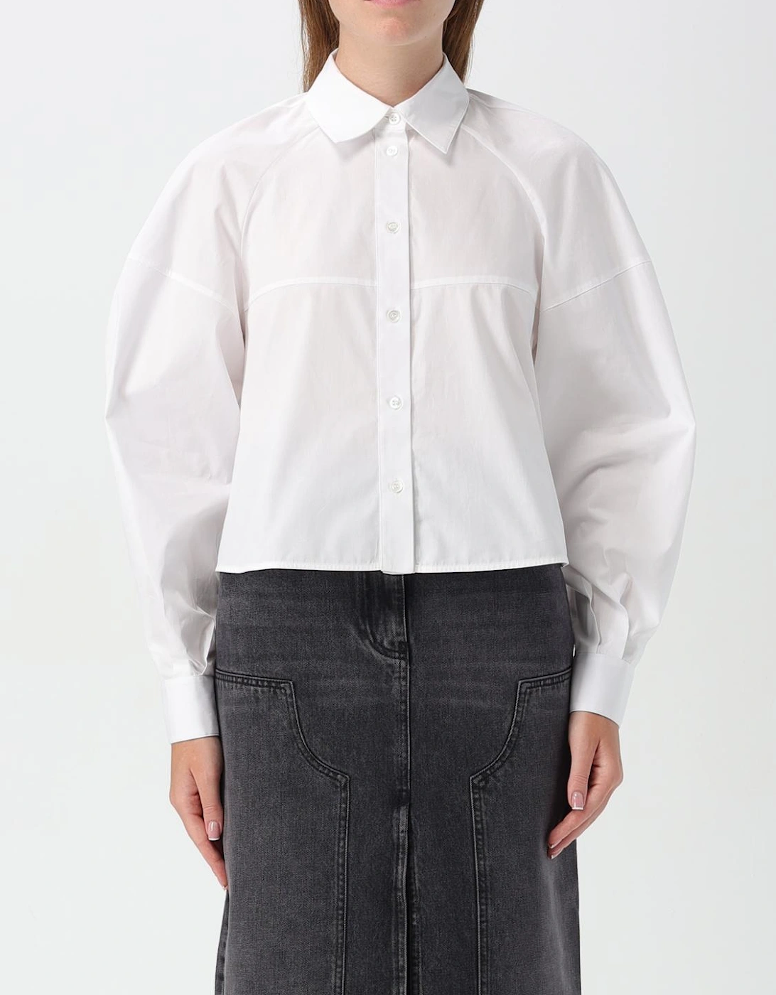 Cropped Poplin Shirt Relaxed Fit, 4 of 3