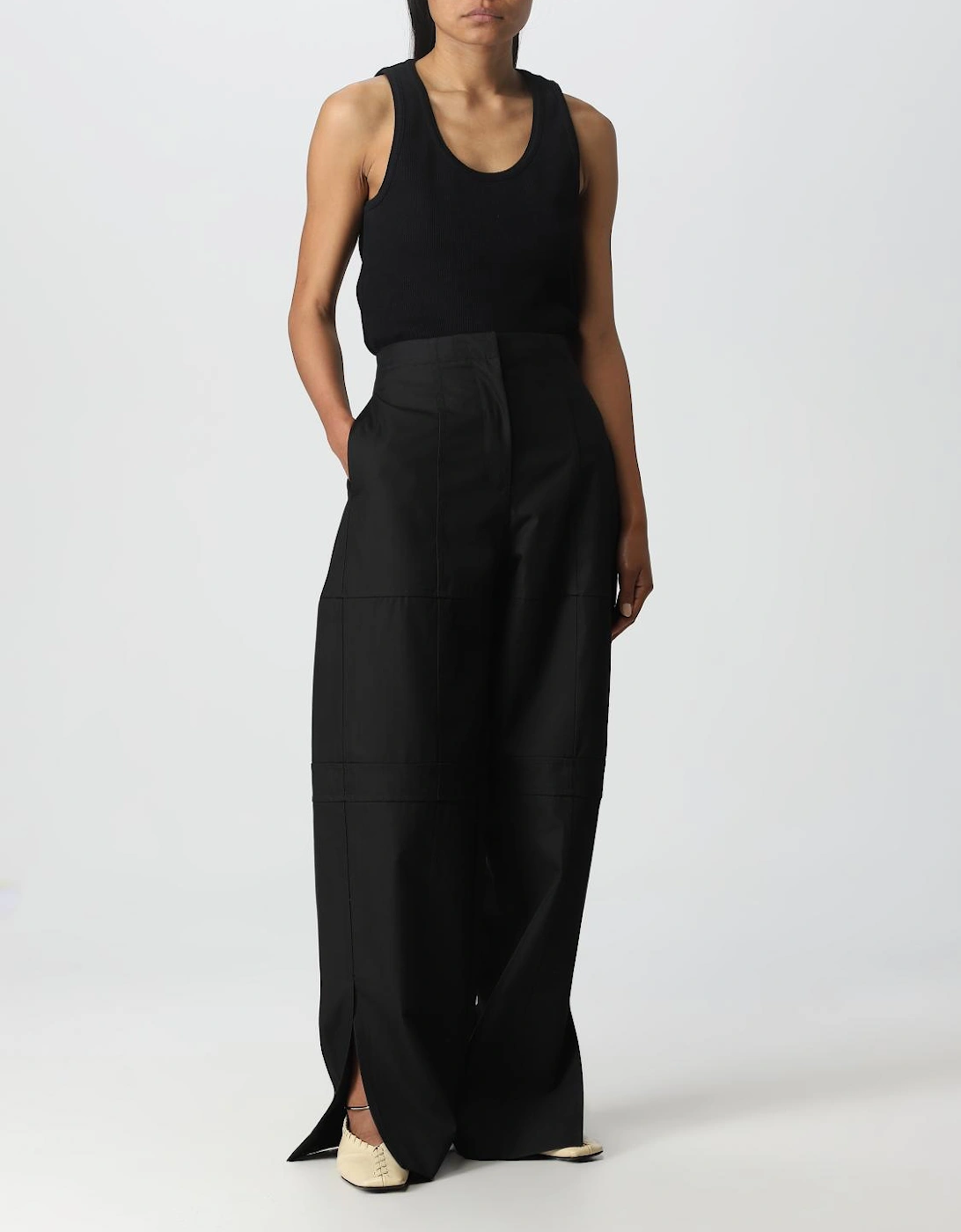 Wide Leg Cotton Trousers