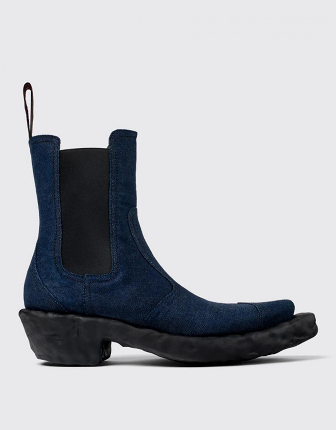 Denim Cowboy Boots Chunky Sole, 5 of 4