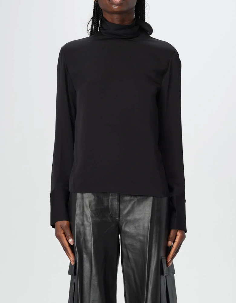 High Neck Long Sleeve Blouse