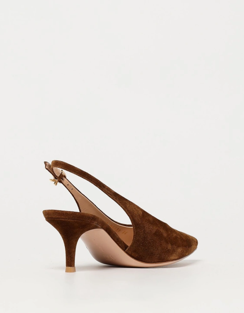Suede Slingback Kitten Heels