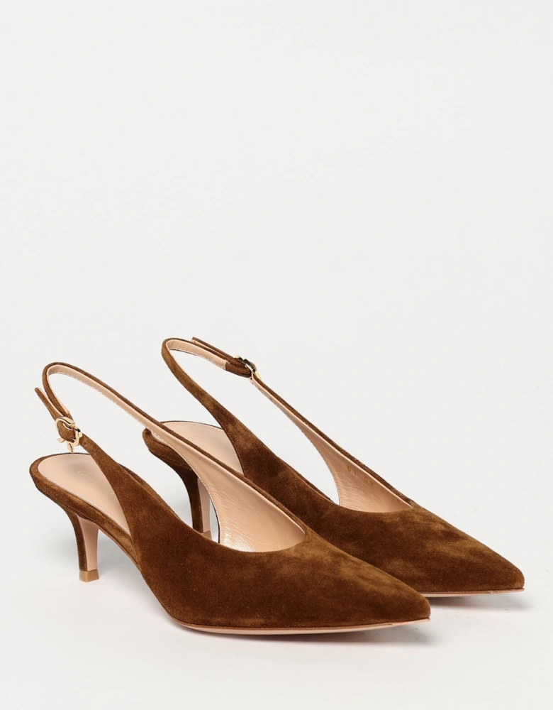 Suede Slingback Kitten Heels