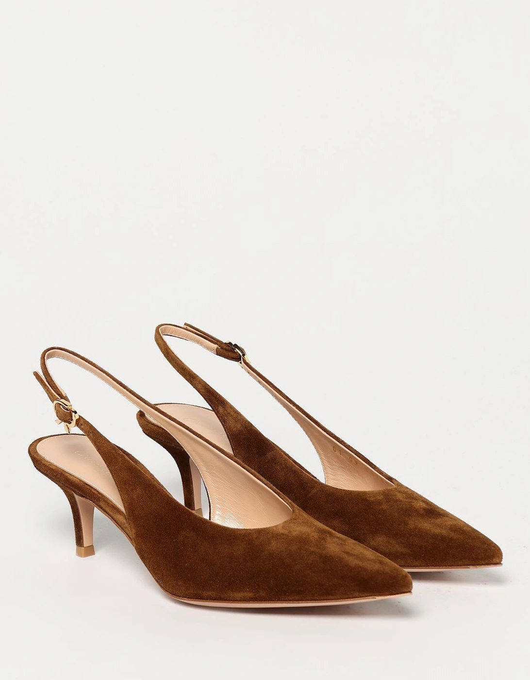 Suede Slingback Kitten Heels