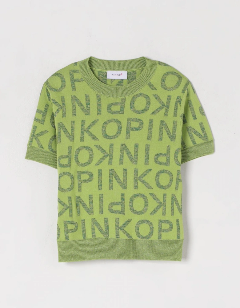 Logo Knit Short Sleeve Sweater