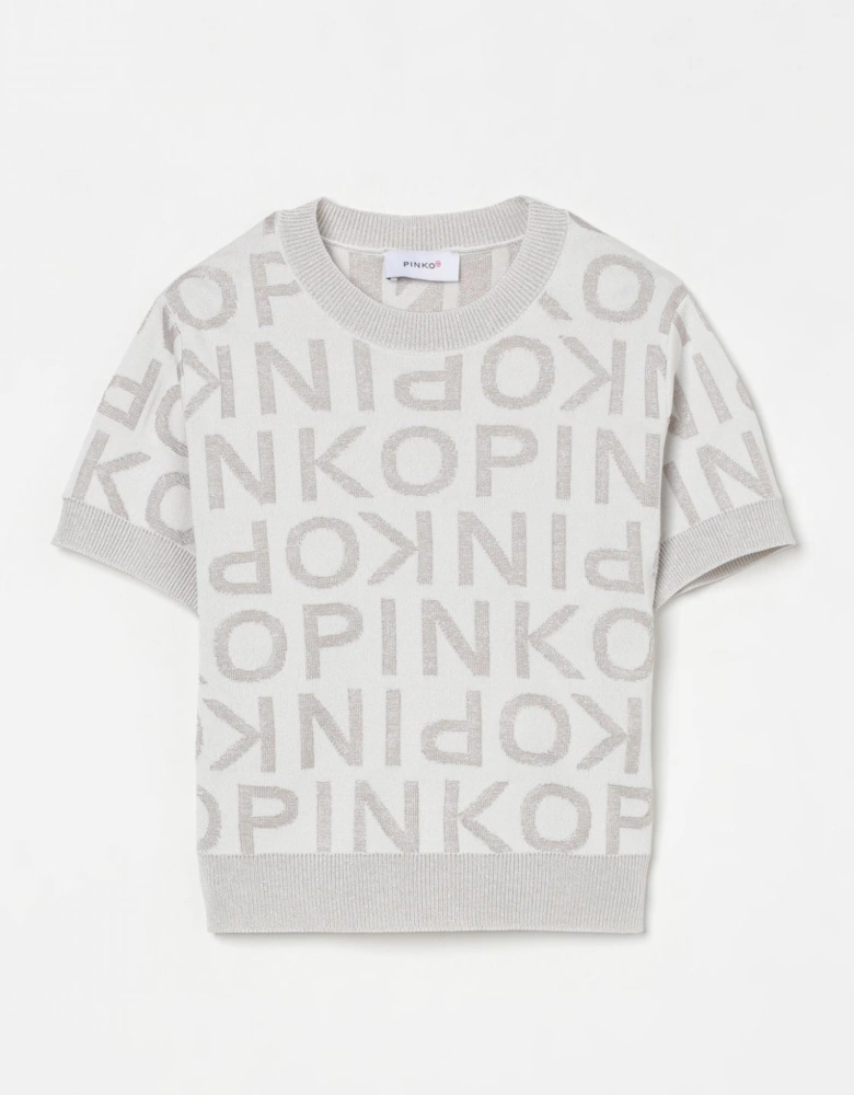 Logo Knit Short Sleeve Sweater