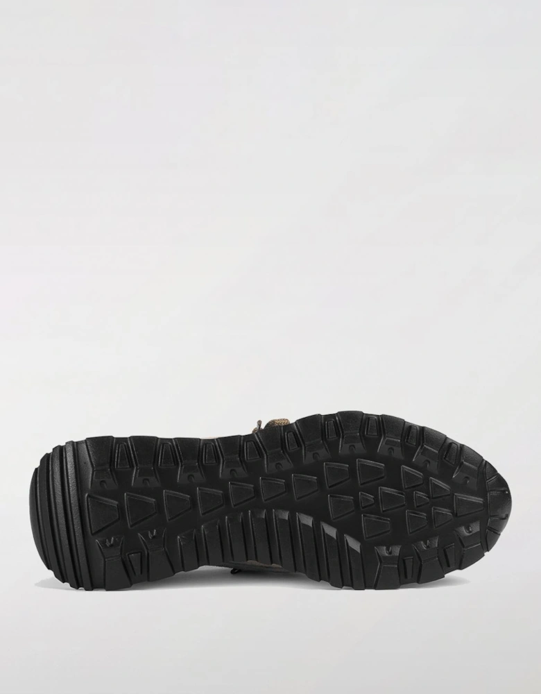 Knit Suede Leather Sneakers