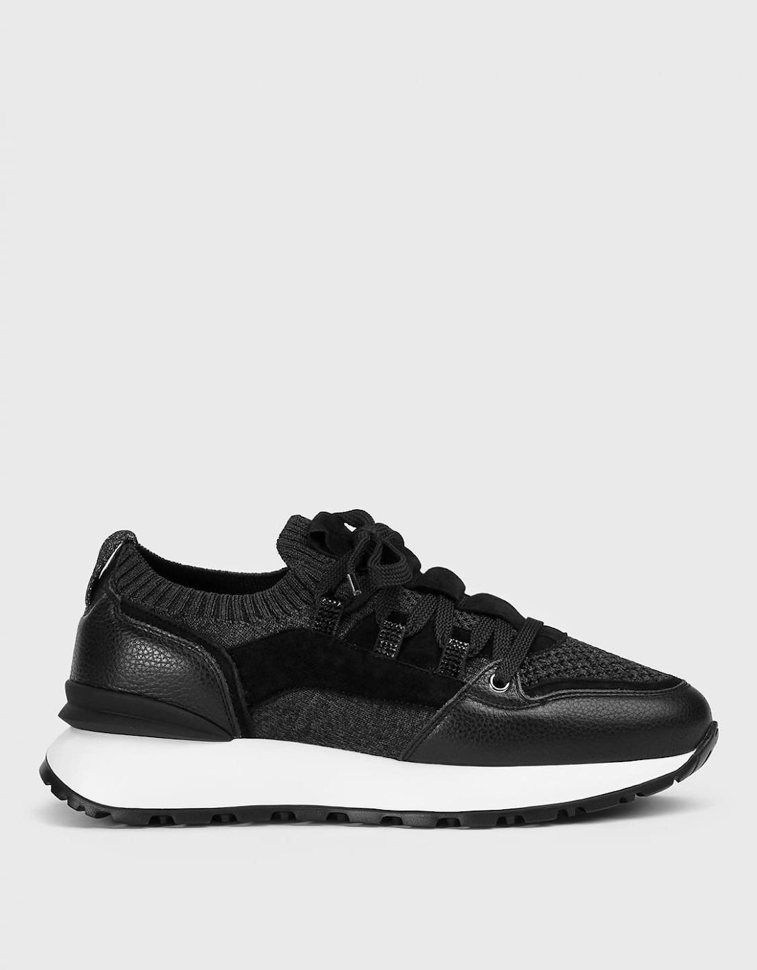 Knit Suede Leather Sneakers