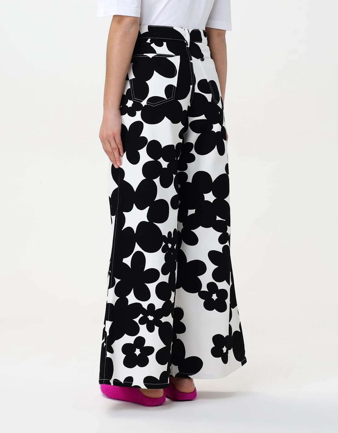 Floral Print Wide Leg Jeans