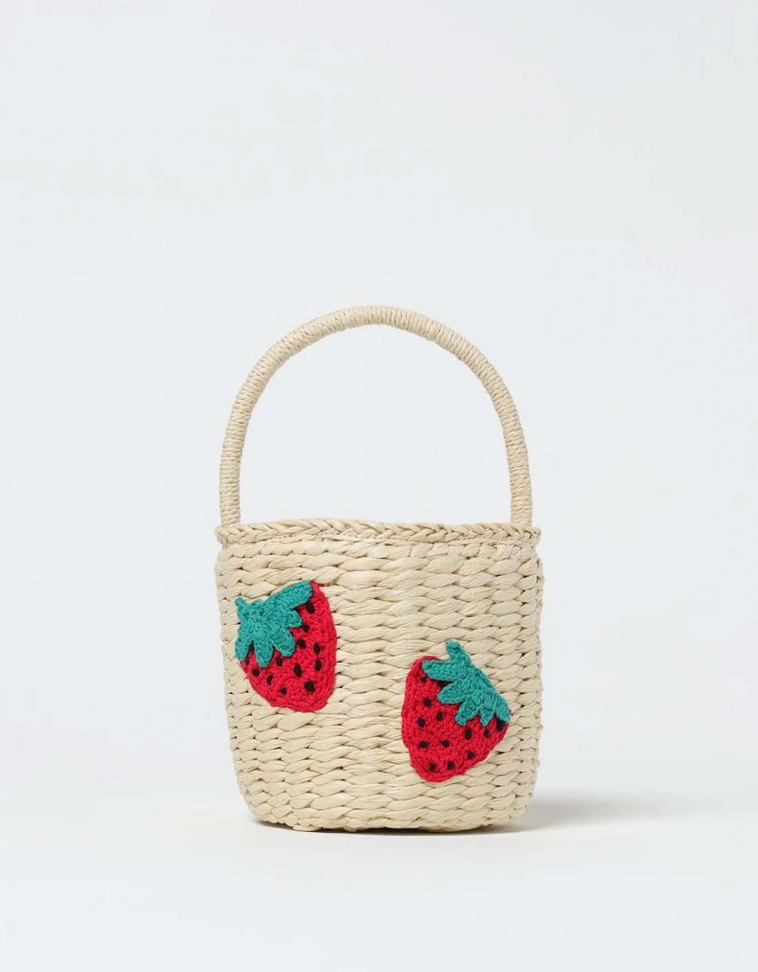 Straw Bag with Strawberry Appliqus, 4 of 3