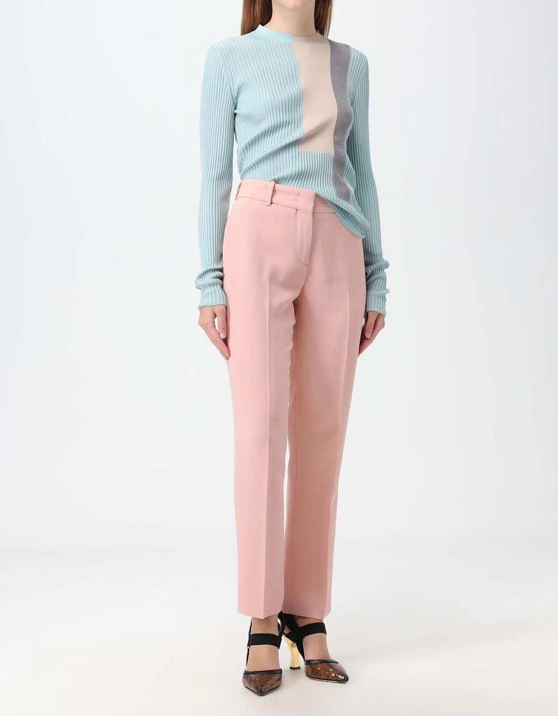 Ribbed Knit Colorblock Sweater