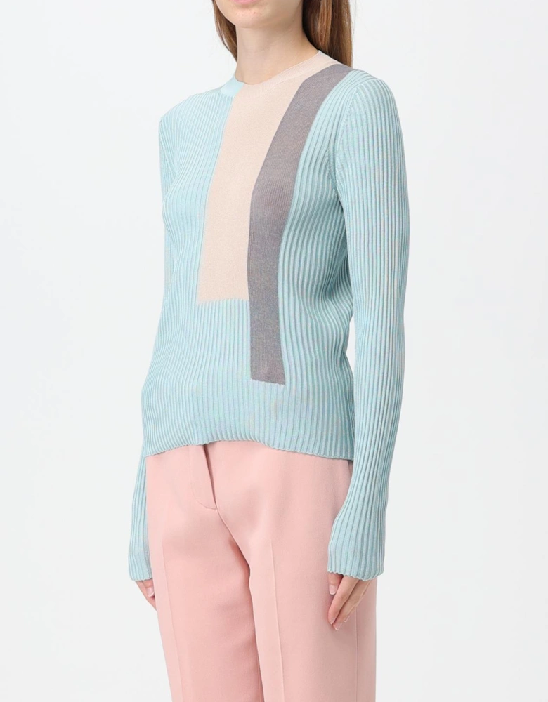 Ribbed Knit Colorblock Sweater