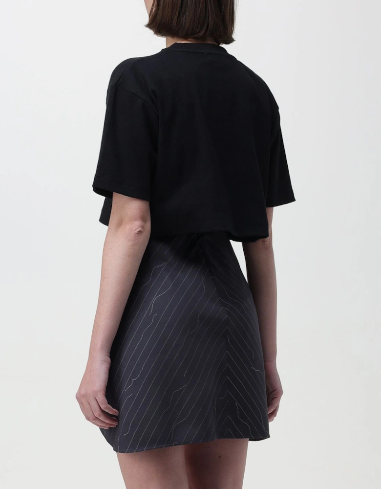 Crop Top  Pinstripe Mini Skirt Set