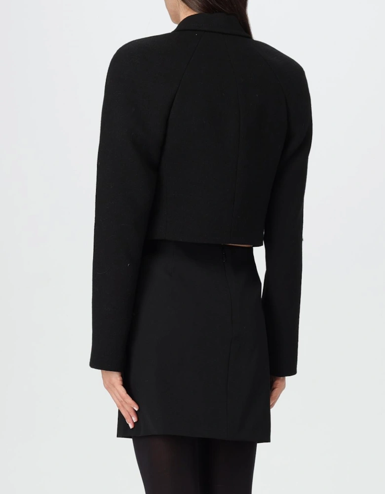 Cropped Wool Blazer Skirt Suit
