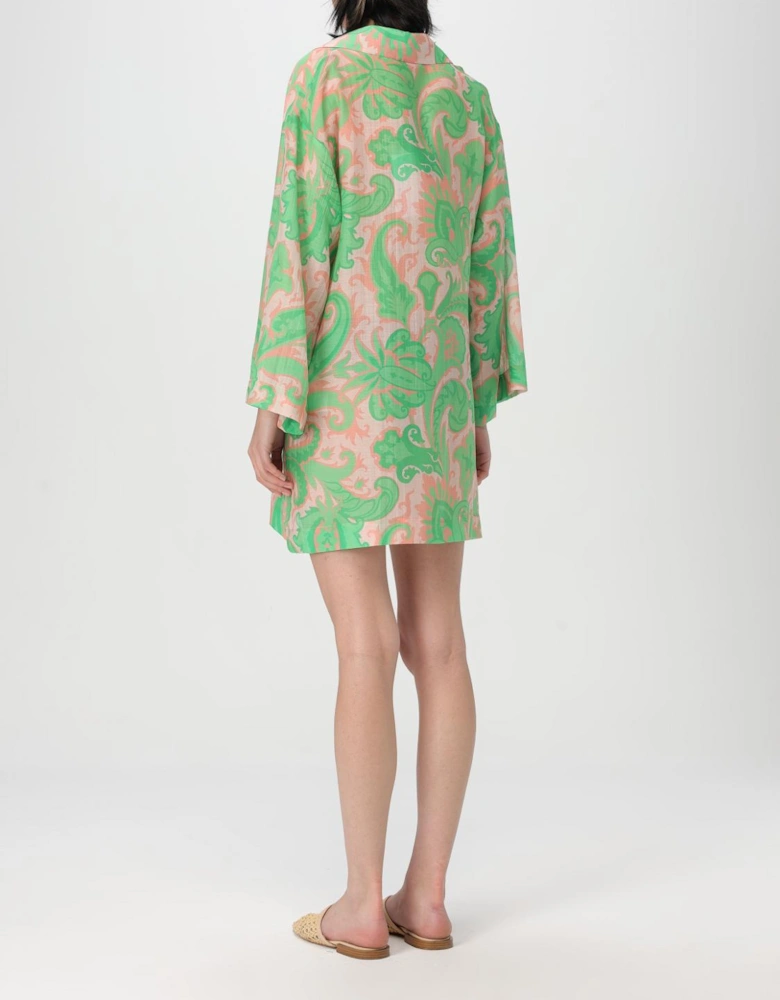 Paisley Print Mini Dress Relaxed Fit
