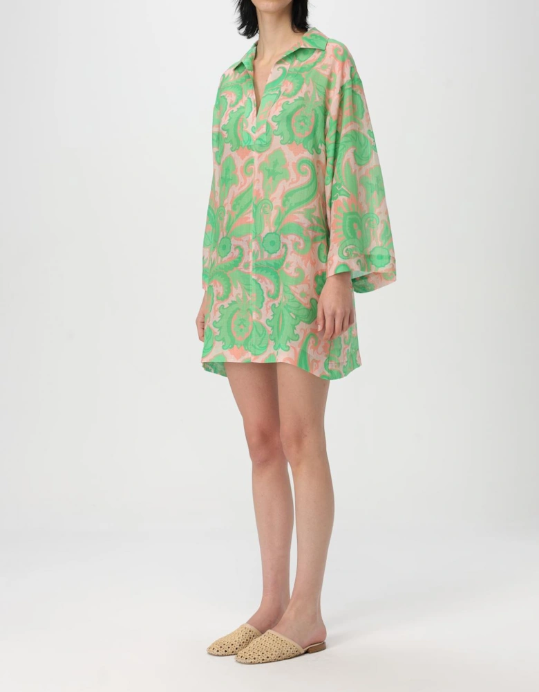 Paisley Print Mini Dress Relaxed Fit