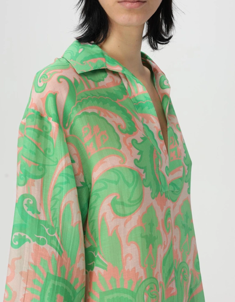 Paisley Print Mini Dress Relaxed Fit