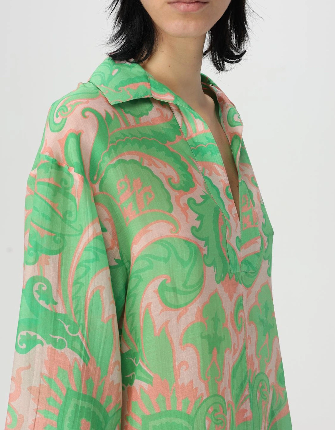 Paisley Print Mini Dress Relaxed Fit