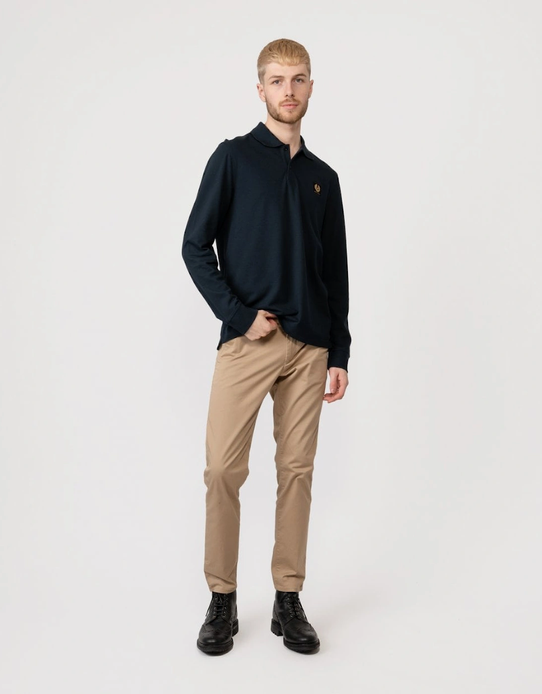 Long Sleeved Mens Essentials Polo