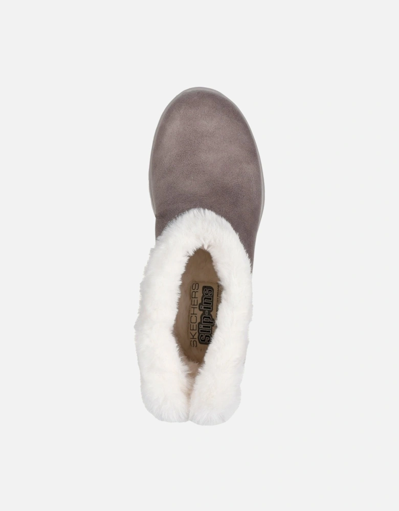 On-the-GO Joy Cozy Dream Polyester Women's Dark Taupe Winter Ankle Boots