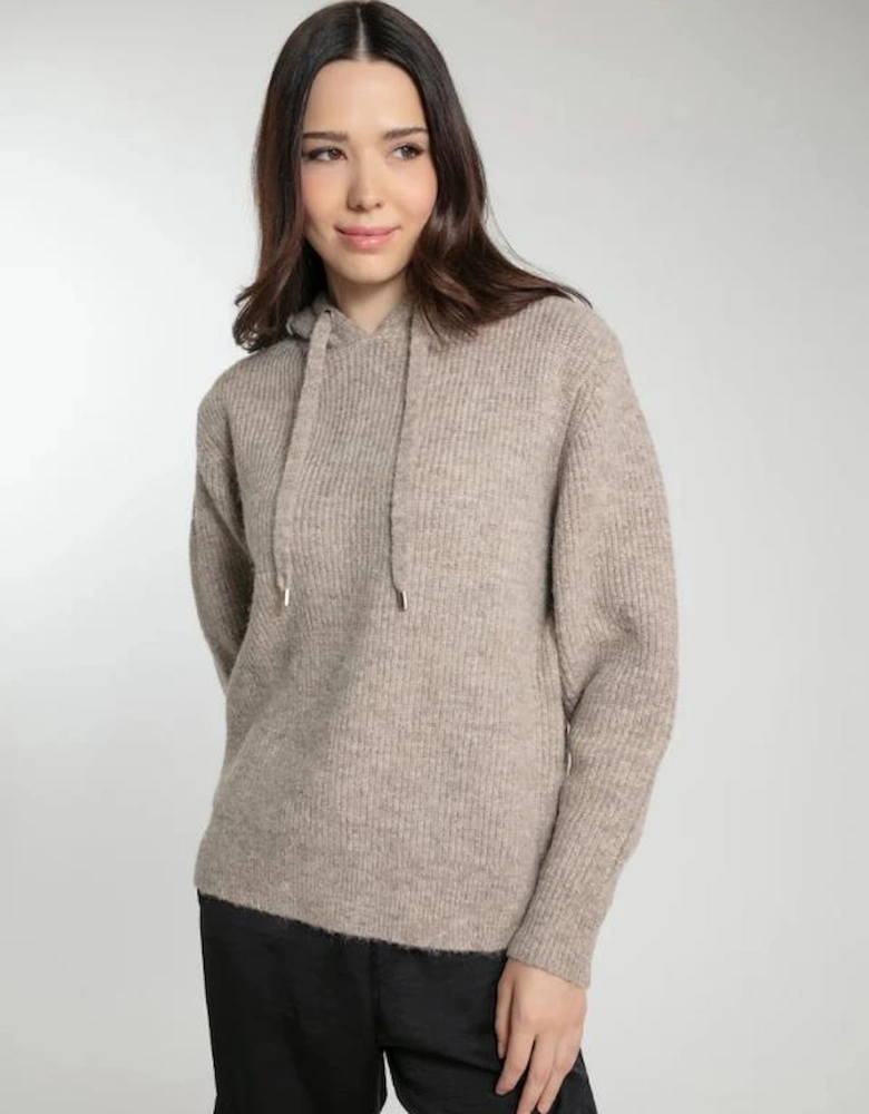 NORWOOD KNITTED HOODIE IN MINK