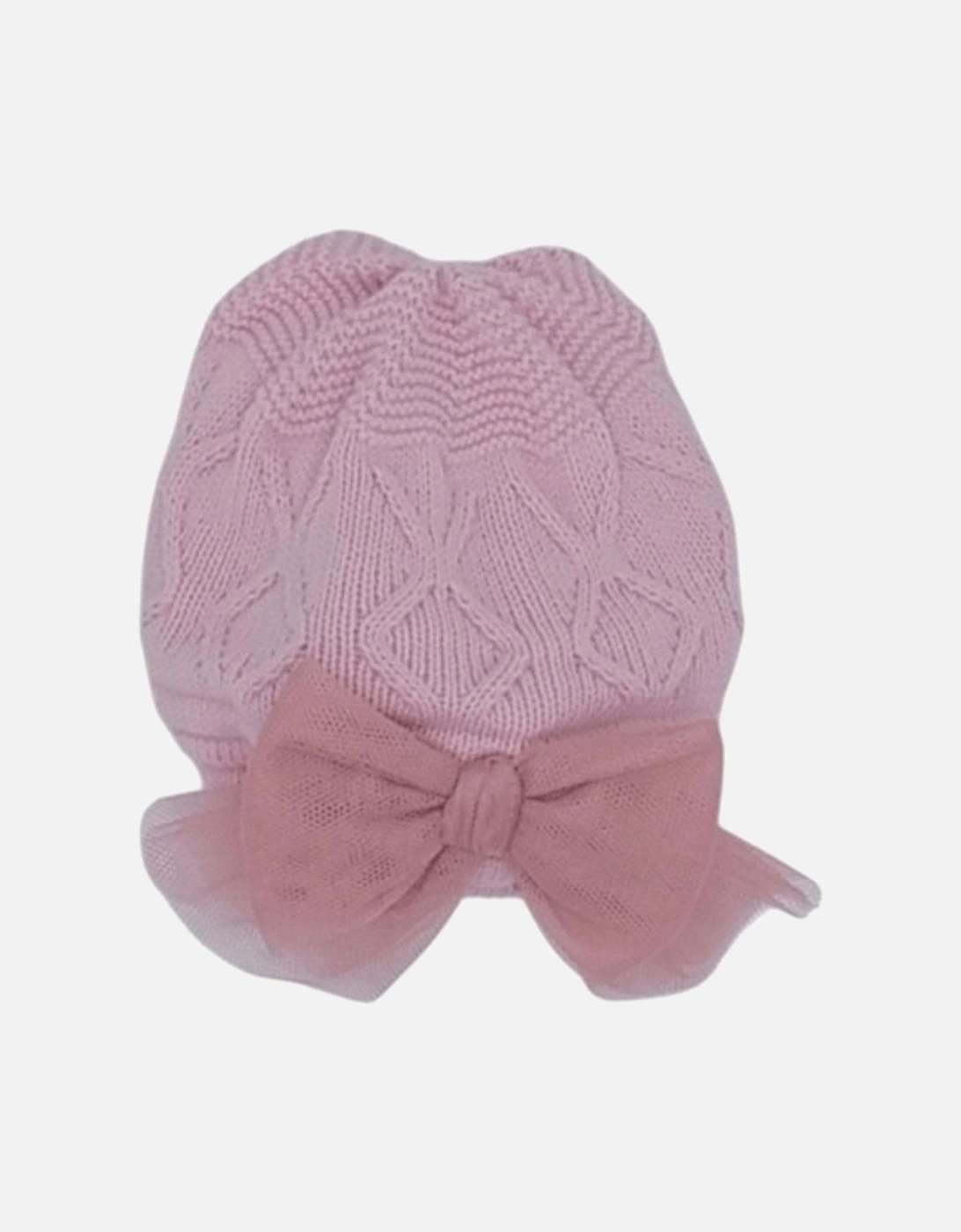 Girls Pale and Dusty Pink Knit Hat, 2 of 1