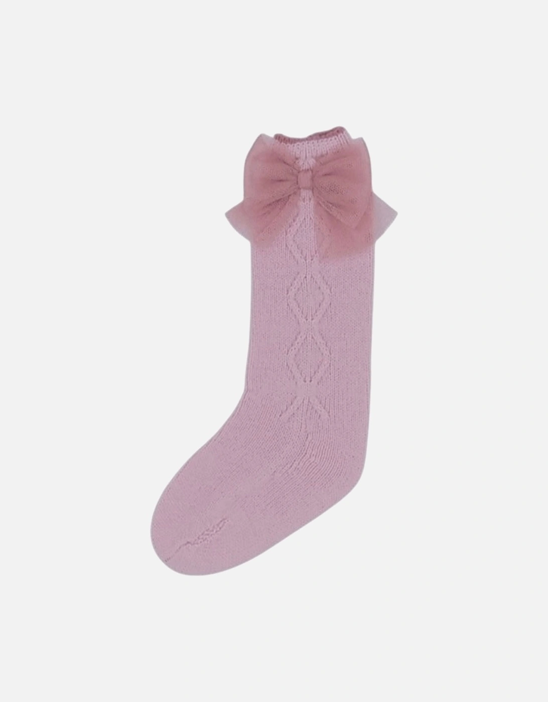 Girls Pale and Dusty Pink Knit Socks, 3 of 2