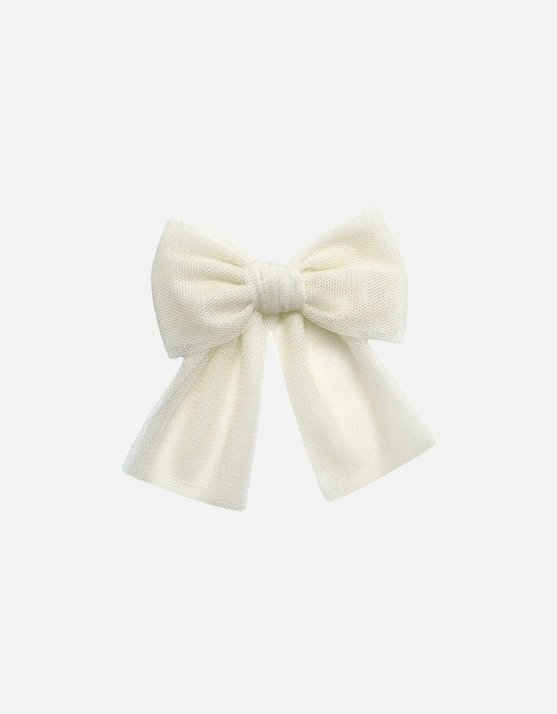 Girls Cream Tulle Bow Clip, 2 of 1