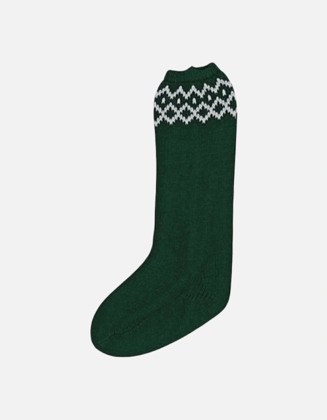 Boys Green and White Knit Socks, 2 of 1
