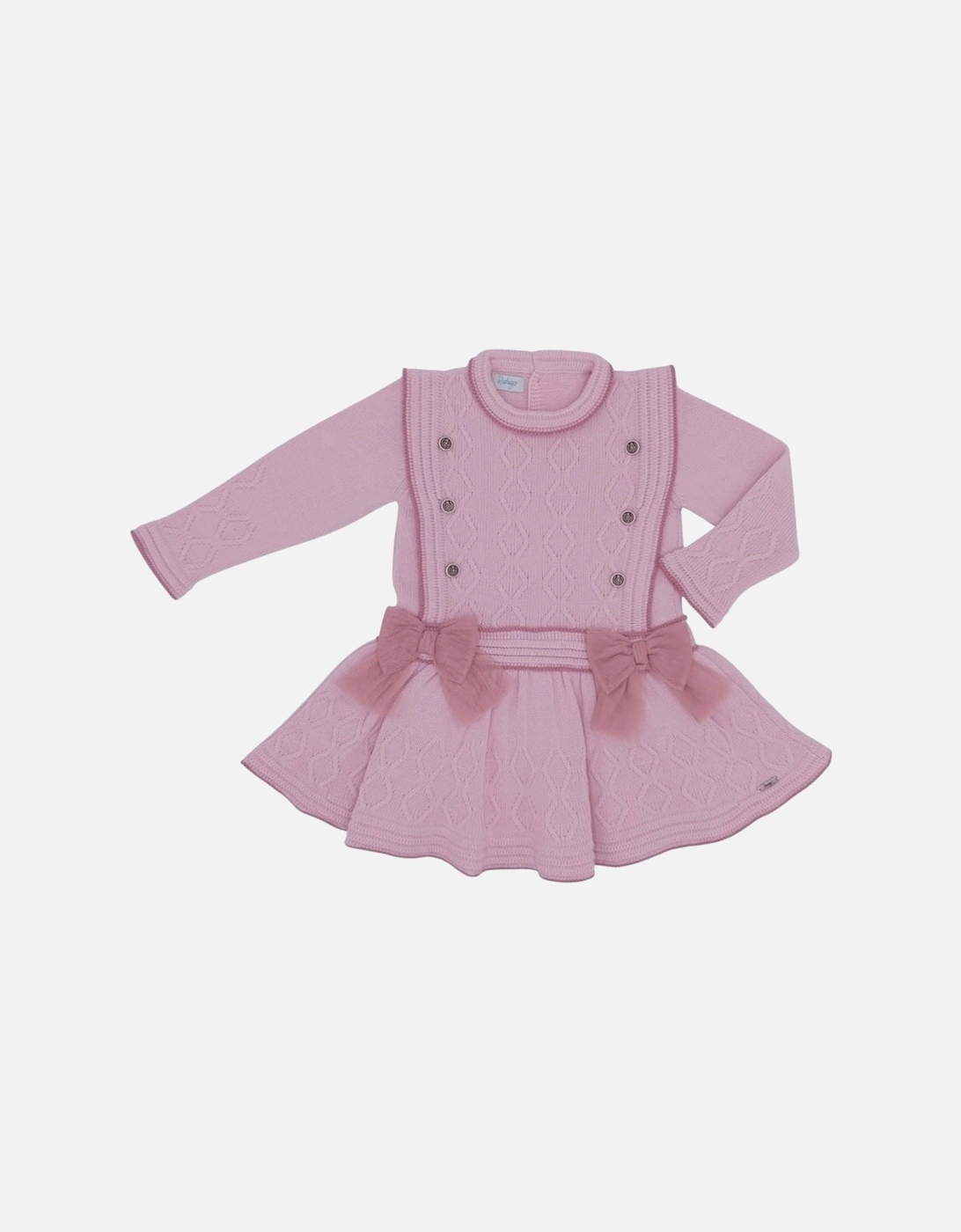Girls Pale and Dusty Pink Knit Dress, 3 of 2